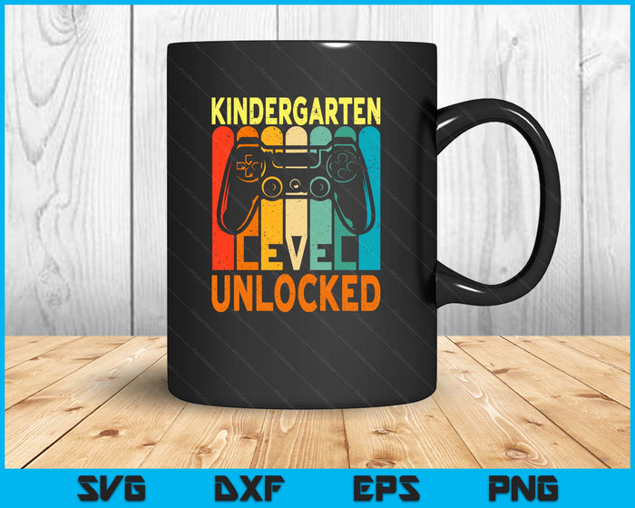 Hello Kindergarten Level Unlocked Video Game Back To School SVG PNG Digital Printable Files