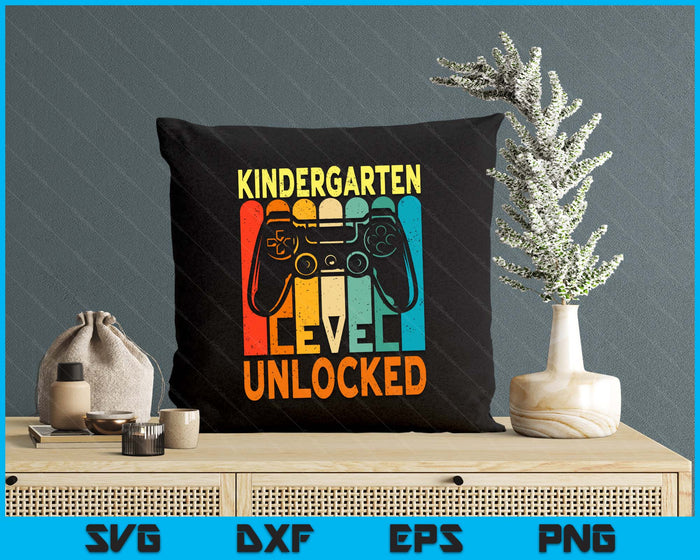 Hello Kindergarten Level Unlocked Video Game Back To School SVG PNG Digital Printable Files