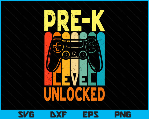 Hello Pre-K Level Unlocked Video Game Back To School SVG PNG Digital Printable Files