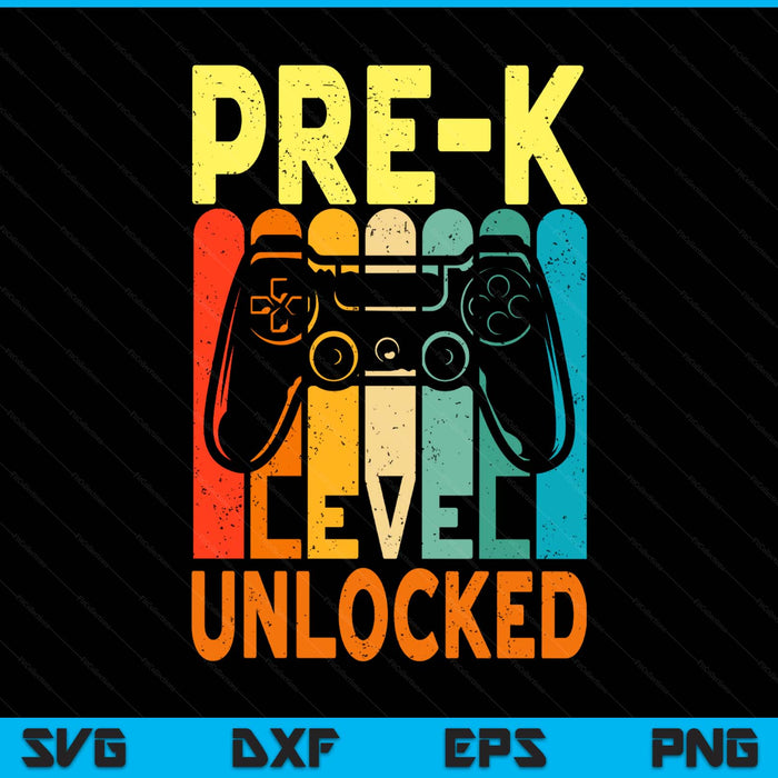 Hello Pre-K Level Unlocked Video Game Back To School SVG PNG Digital Printable Files