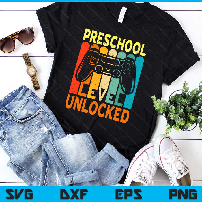 Hello Preschool Level Unlocked Video Game Back To School SVG PNG Digital Printable Files