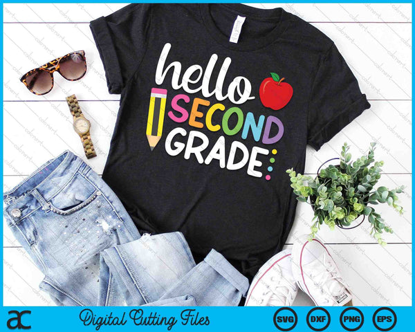 Hola equipo de segundo grado 2do grado Regreso a la escuela SVG PNG Cortando archivos imprimibles - on a t-shirt