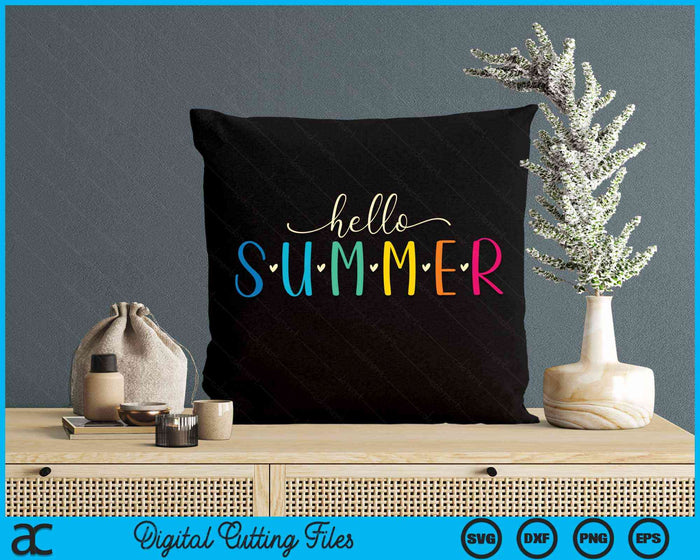 Hello Summer Cute Floral Design Summer Vacation SVG PNG Digital Cutting Files