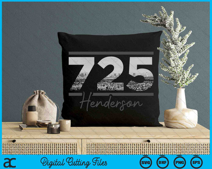 Henderson 725 Netnummer Skyline Nevada Vintage SVG PNG digitale snijbestanden 