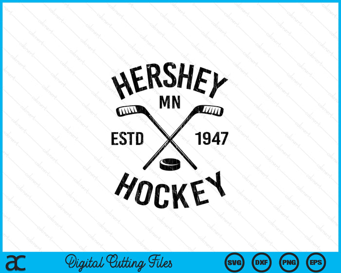 Hershey Minnesota Ice Hockey Sticks Vintage Gift SVG PNG Digital Cutting Files