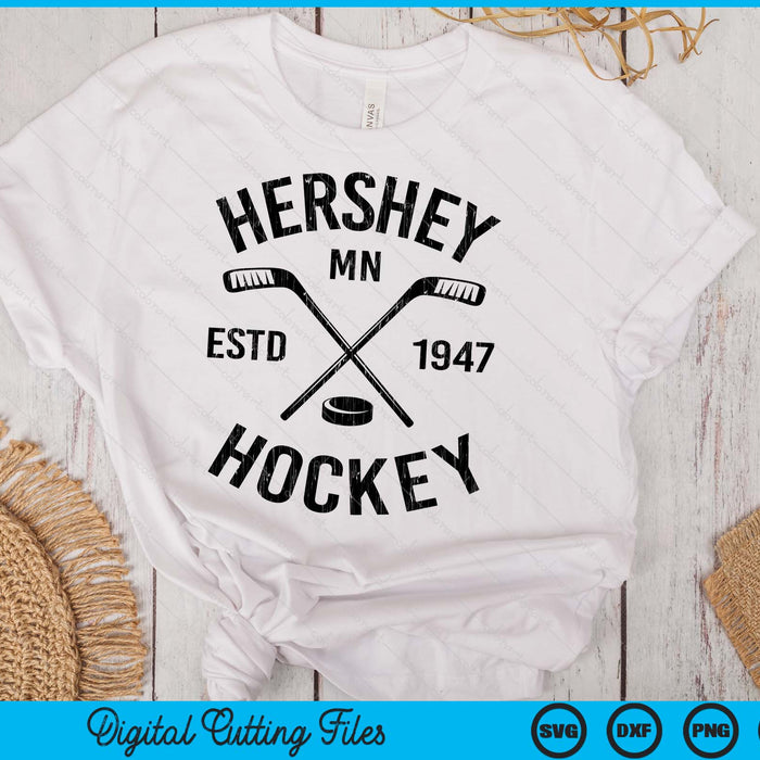 Hershey Minnesota Ice Hockey Sticks Vintage Gift SVG PNG Digital Cutting Files