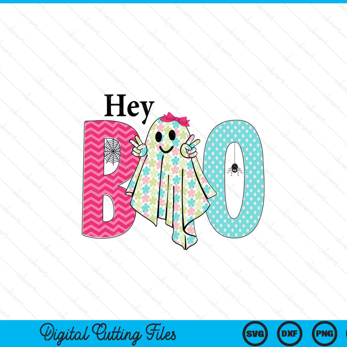 Hey Boo Funny Halloween Pun Ghost Spooky SVG PNG Digital Printable Files