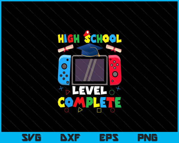 High School Level Complete Graduation Class 2024 Boys Gamer SVG PNG Digital Cutting Files