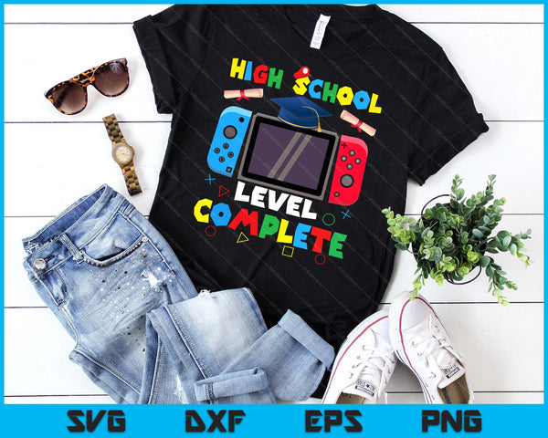 High School Level Complete Graduation Class 2024 Boys Gamer SVG PNG Digital Cutting Files