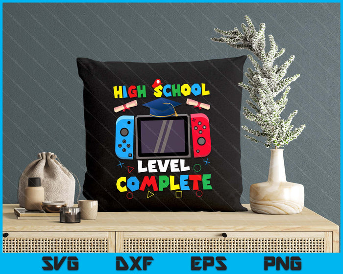 High School Level Complete Graduation Class 2024 Boys Gamer SVG PNG Digital Cutting Files