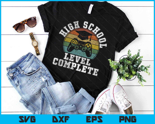 High school Level Complete Third Grade Graduation Video Gamer SVG PNG Digital Printable Files