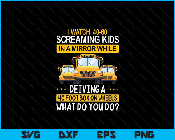 Hilarische schoolbuschauffeur zegt schoolbus rijden grap SVG PNG digitale snijbestanden