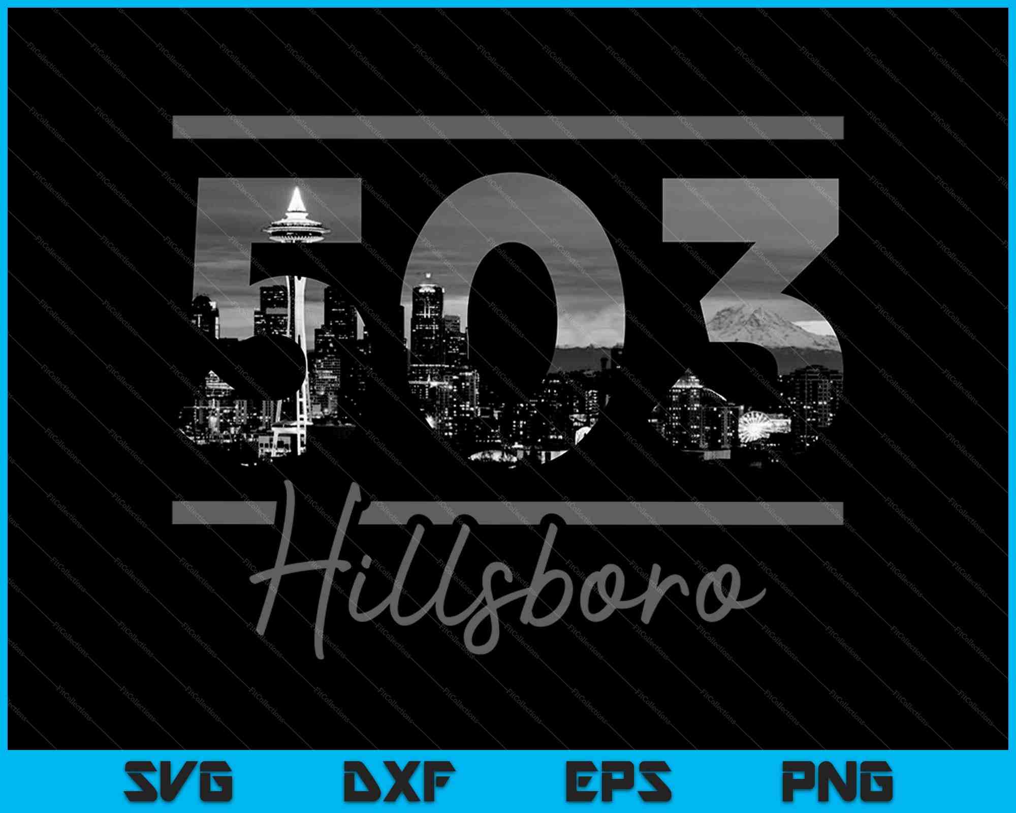 Hillsboro 503 Area Code Skyline Oregon Vintage SVG PNG Files ...