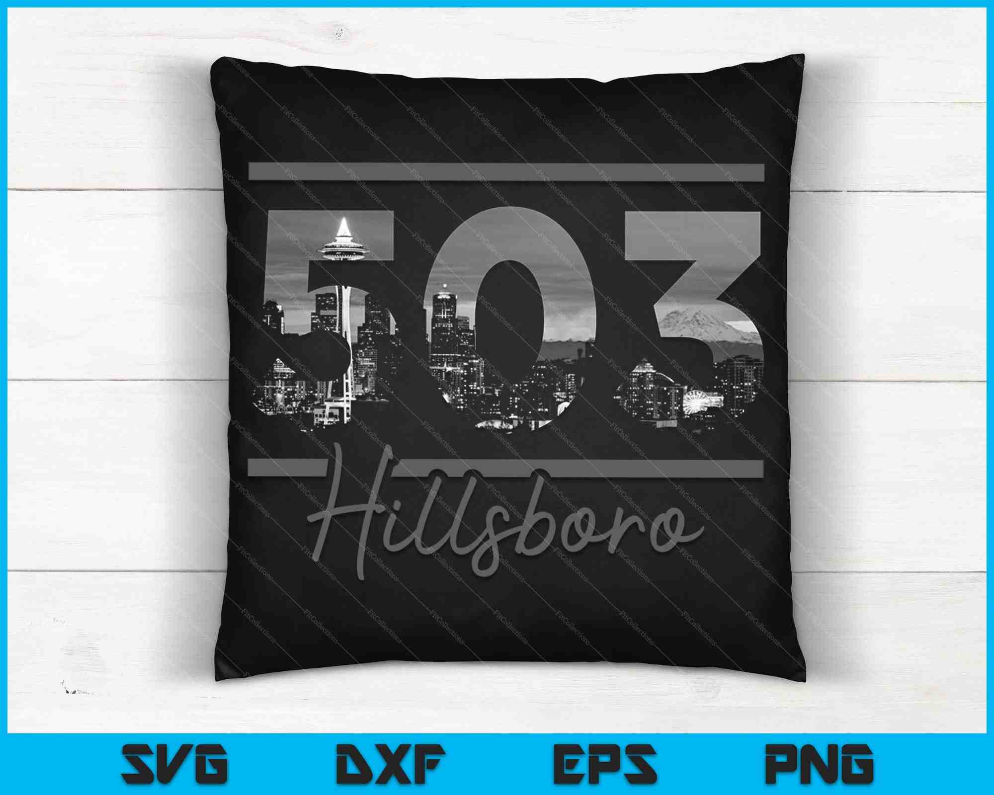 Hillsboro 503 Area Code Skyline Oregon Vintage SVG PNG Files ...