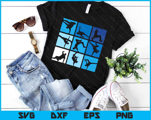 Hip Hop Break Dance Poses Retro Vintage Gift SVG PNG Digital Printable Files