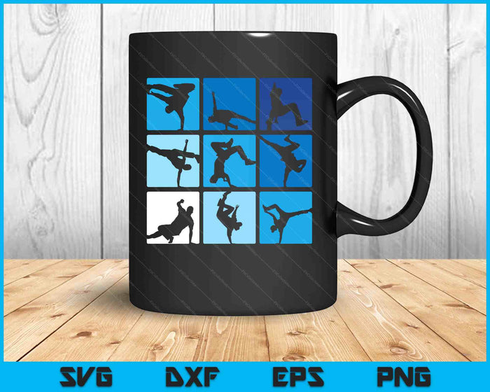 Hip Hop Break Dance Poses Retro Vintage Gift SVG PNG Digital Printable Files