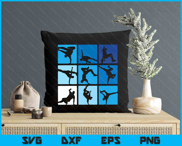 Hip Hop Break Dance Poses Retro Vintage Gift SVG PNG Digital Printable Files