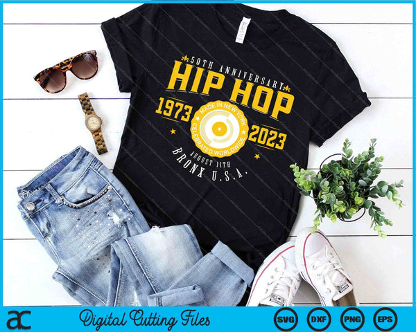 Hip Hop muziek 50e verjaardag muzikant verjaardag SVG PNG digitale snijbestanden - on a t-shirt