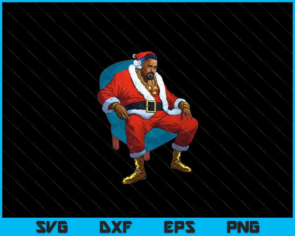 Hip Hop Santa Claus Rap Christmas Cool Black Gangster SVG PNG Digital Cutting Files