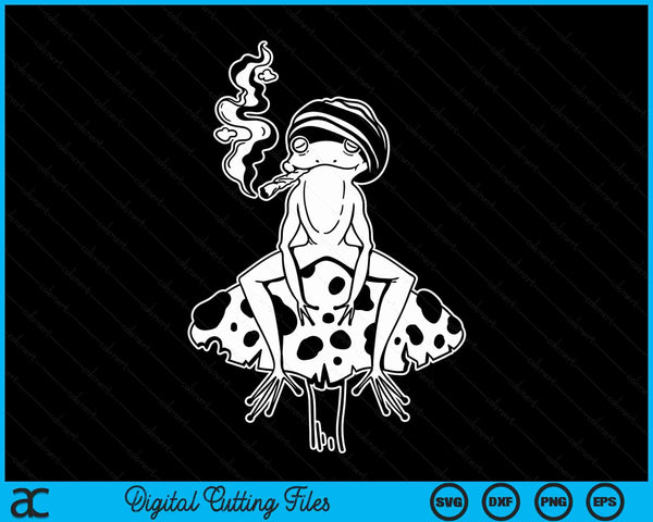 Hippie Frog Smoking Marijuana Funny Frog Weed Smokers Design SVG PNG Digital Cutting File