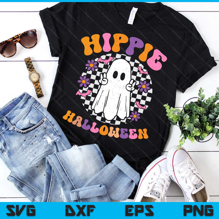 Hippie Halloween Ghost Peace Retro Costume SVG PNG Digital Printable Files