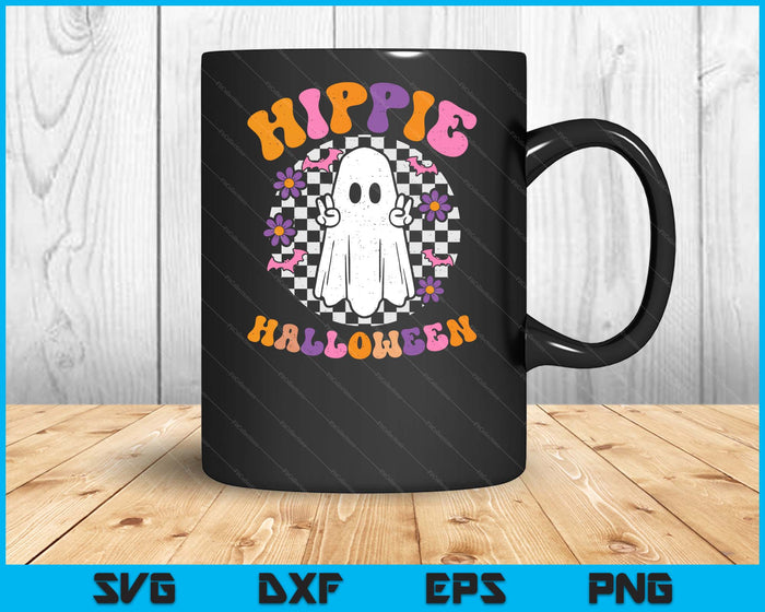Hippie Halloween Ghost Peace Retro Costume SVG PNG Digital Printable Files