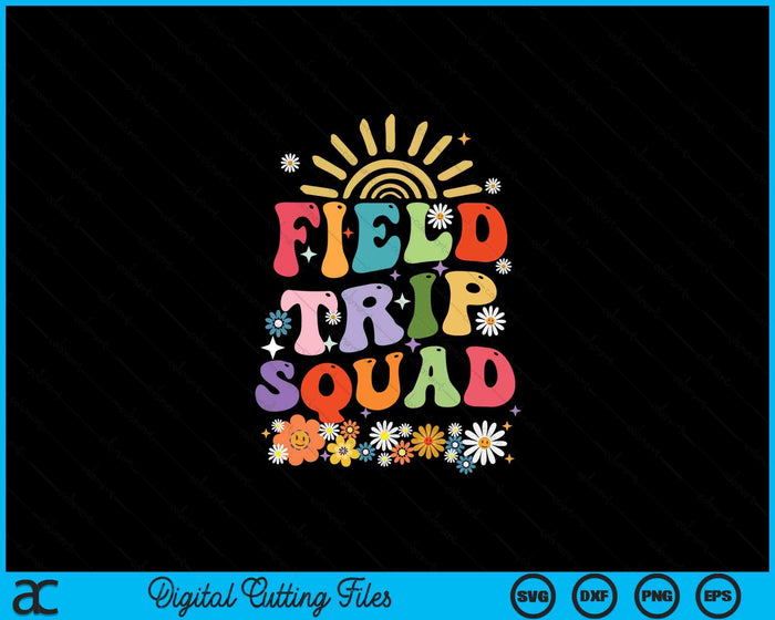 Hippie smile Face Field Trip Squad Groovy Field Day 2025 SVG PNG Digital Printable Files