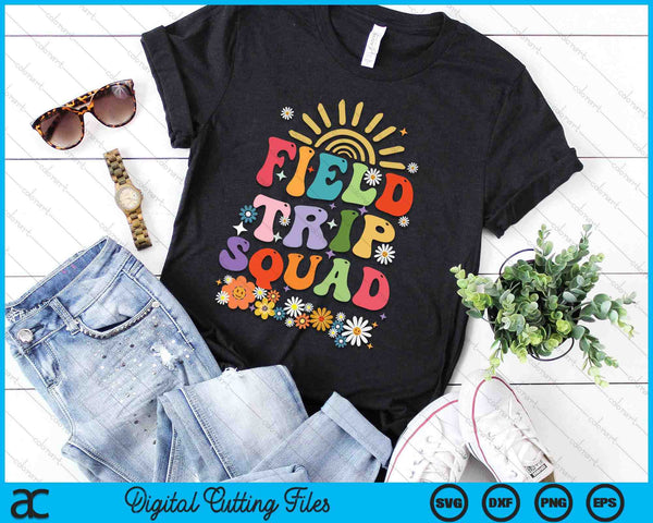 Hippie smile Face Field Trip Squad Groovy Field Day 2025 SVG PNG Digital Printable Files