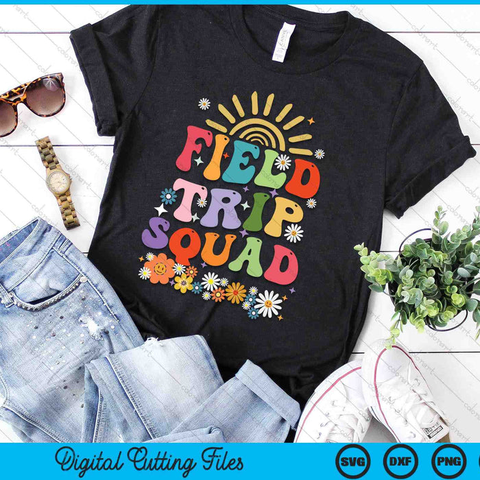 Hippie smile Face Field Trip Squad Groovy Field Day 2025 SVG PNG Digital Printable Files
