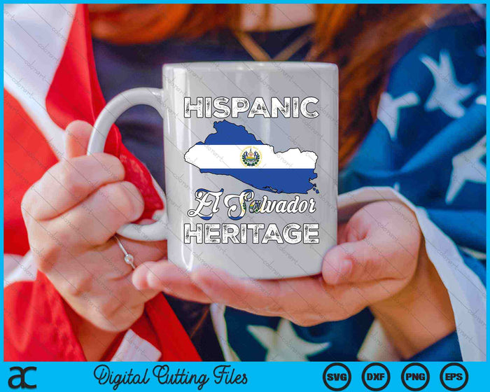 Hispanic El Salvador Heritage Month Pride Salvadoran SVG PNG Digital Cutting Files