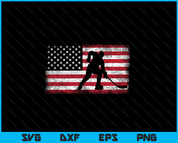 Hockey American Flag 4th of July SVG PNG Digital Cutting File