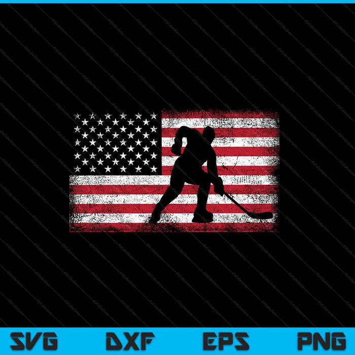 Hockey American Flag 4th of July SVG PNG Digital Cutting File