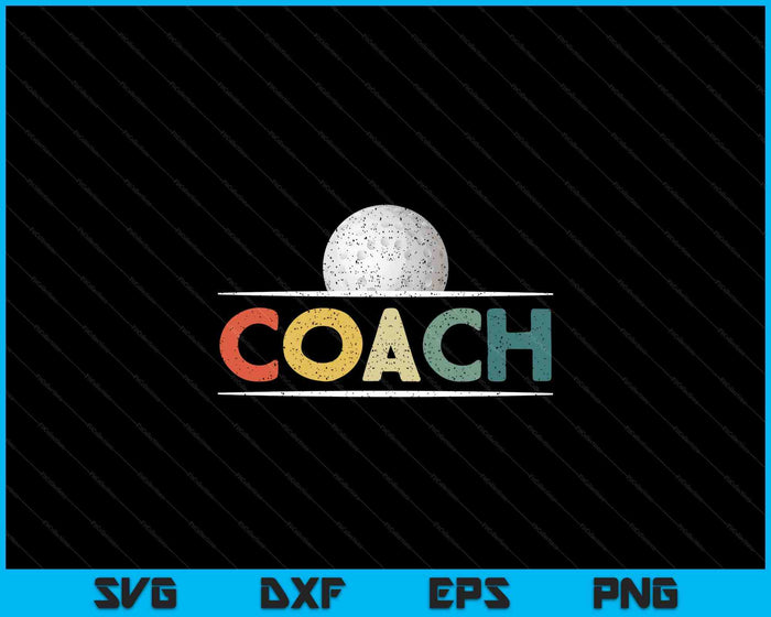 Hockey Coach Gifts Vintage Ball Coaching SVG PNG Digital Cutting Files