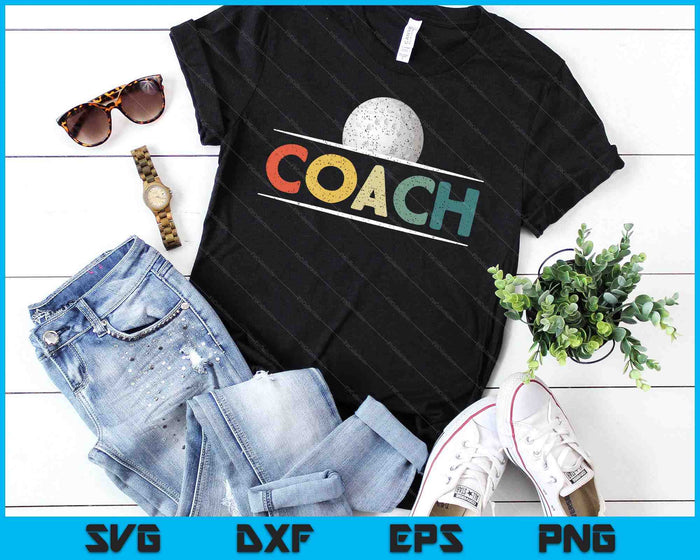 Hockey Coach Gifts Vintage Ball Coaching SVG PNG Digital Cutting Files