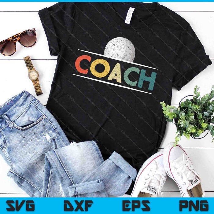 Hockey Coach Gifts Vintage Ball Coaching SVG PNG Digital Cutting Files