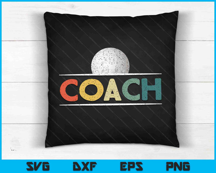 Hockey Coach Gifts Vintage Ball Coaching SVG PNG Digital Cutting Files