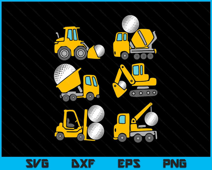 Hockey Diggers Kids Construction Trucks Toddler Boys SVG PNG Digital Printable Files