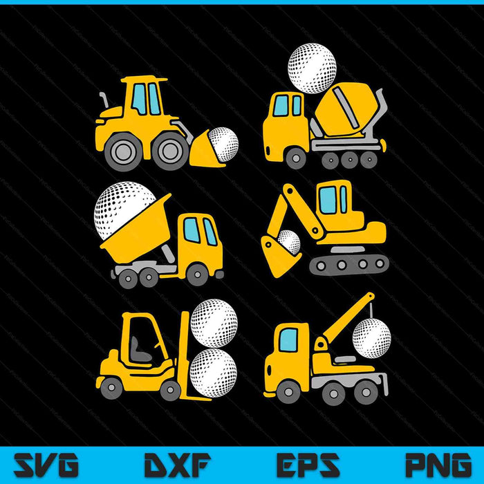 Hockey diggers Kids construction trucks SVG PNG cut file for Cricut