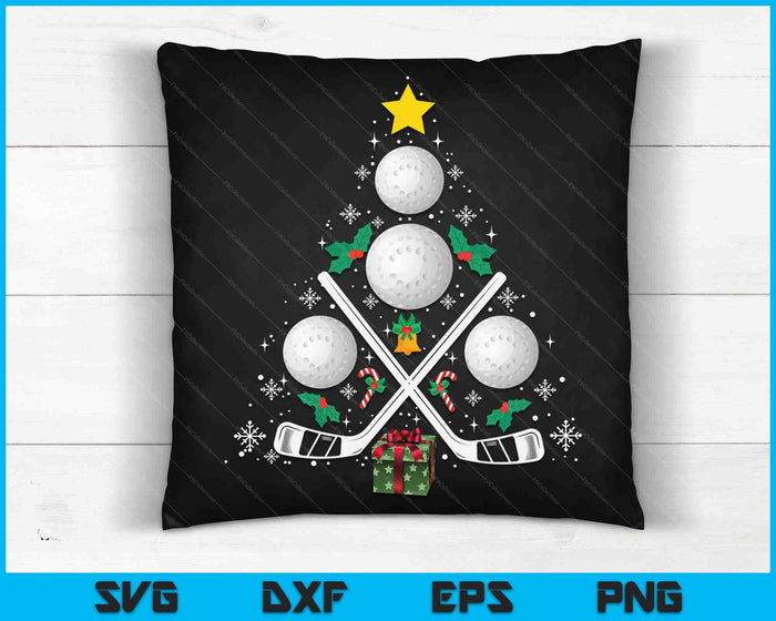Hockey Equipment Christmas Tree Christmas Hockey SVG PNG Digital Cutting Files