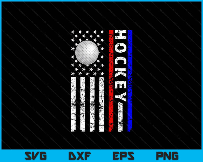 Hockey Lovers 4th of July American Flag Hockey USA SVG PNG Digital Printable Files