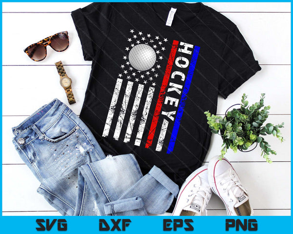 Hockey Lovers 4th of July American Flag Hockey USA SVG PNG Digital Printable Files