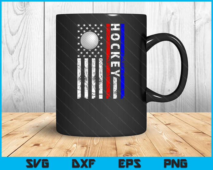 Hockey Lovers 4th of July American Flag Hockey USA SVG PNG Digital Printable Files