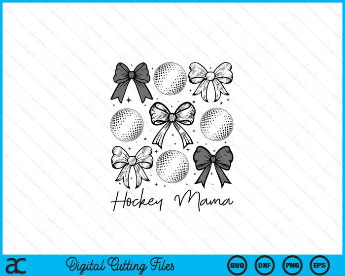 Hockey Mama Coquette Bow Hockey Season SVG PNG Digital Printable Files