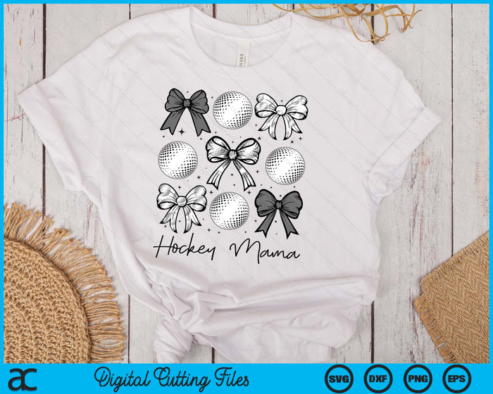 Hockey Mama Coquette Bow Hockey Season SVG PNG Digital Printable Files