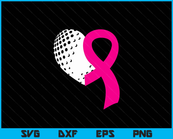 Hockey Pink Ribbon Heart Cool Breast Cancer Awareness Gifts SVG PNG Cutting Printable Files