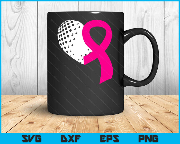 Hockey Pink Ribbon Heart Cool Breast Cancer Awareness Gifts SVG PNG Cutting Printable Files