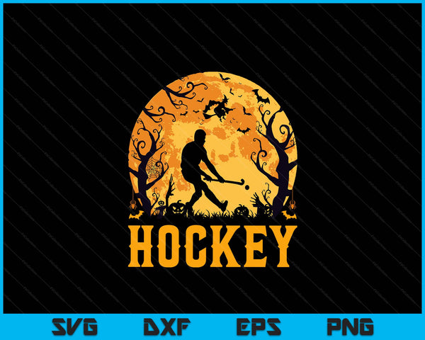 Hockey player Halloween spooky hockey lover SVG PNG cut file for Cricut