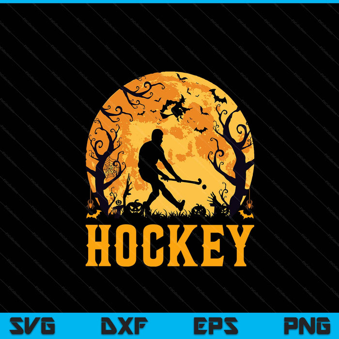 Hockey player Halloween spooky hockey lover SVG PNG cut file for Cricut