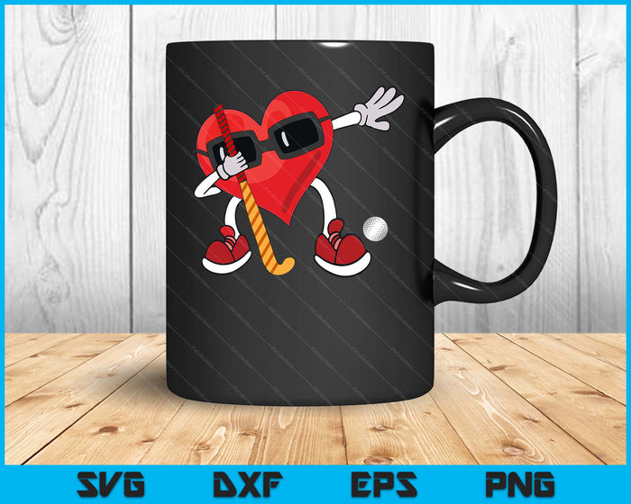 Hockey Valentines Day Dabbing Heart SVG PNG Digital Cutting Files