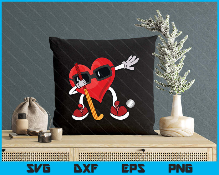 Hockey Valentines Day Dabbing Heart SVG PNG Digital Cutting Files